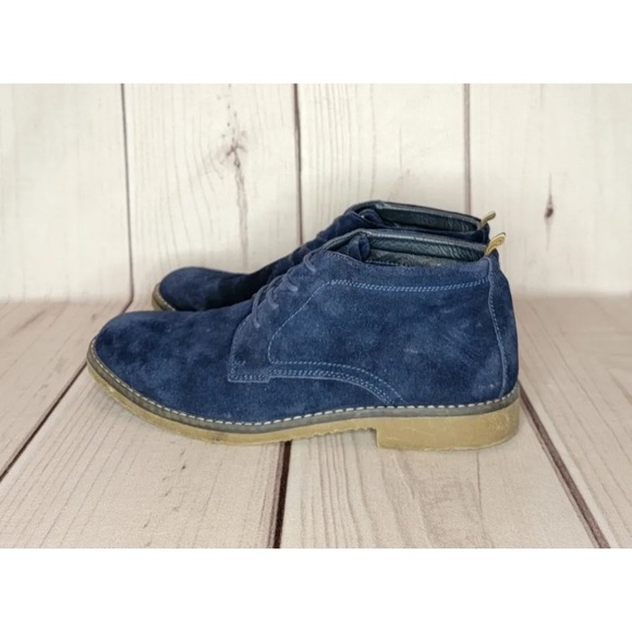DCODE Blue Suede Lace-up Chukka Boots Comfort Cushioned Men's Size 10 - Picture 5 of 9